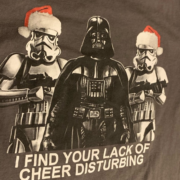 Sz S Star Wars Christmas Darth Vader Santa Storm Trooper tee shirt - Picture 3 of 8